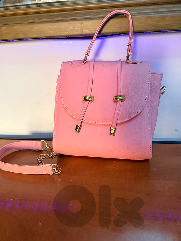 pink hand bag