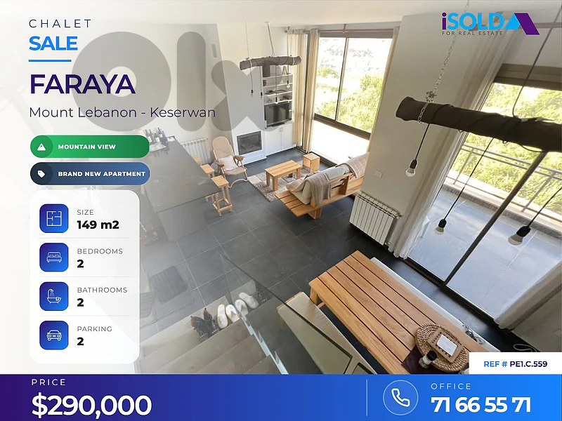 Chalet+garden+mountain view 4 sale in Faraya - شاليه للبيع في الفرايا