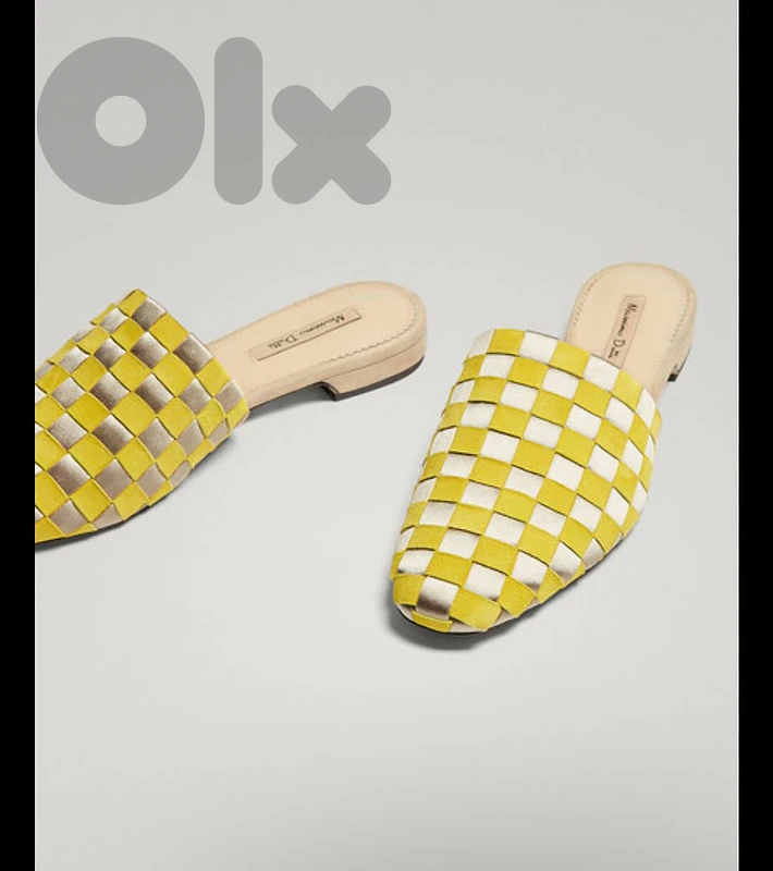 Massimo Dutti woven leather Mules