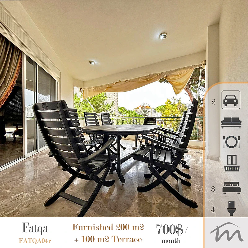 Fatka | Fully Furnished/Equipped 200m² + 100m² Terrace | 2 Parking