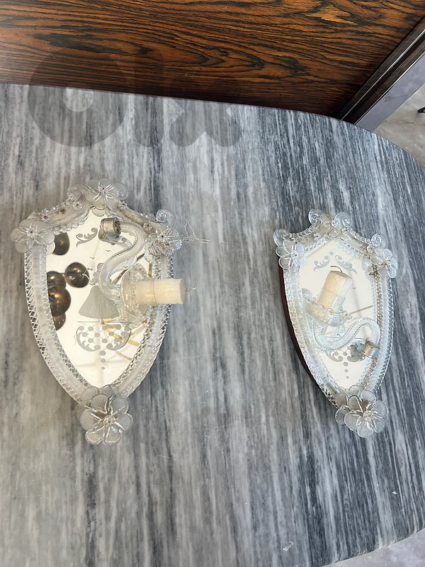 vintage pair applique murano italy ابليك عدد ٢ مورانو ايطالي ولا اروع