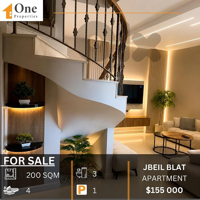 DUPLEX APARTMENT FOR SALE IN BLAT JBEIL