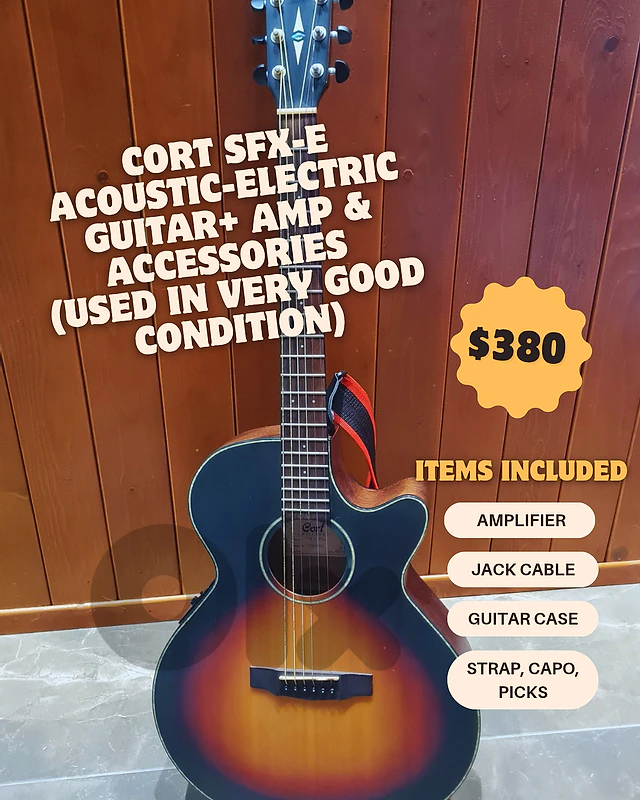 COMPLETE ACOUSTIC-ELECTRIC GUITAR SETUP – CORT SFX-E