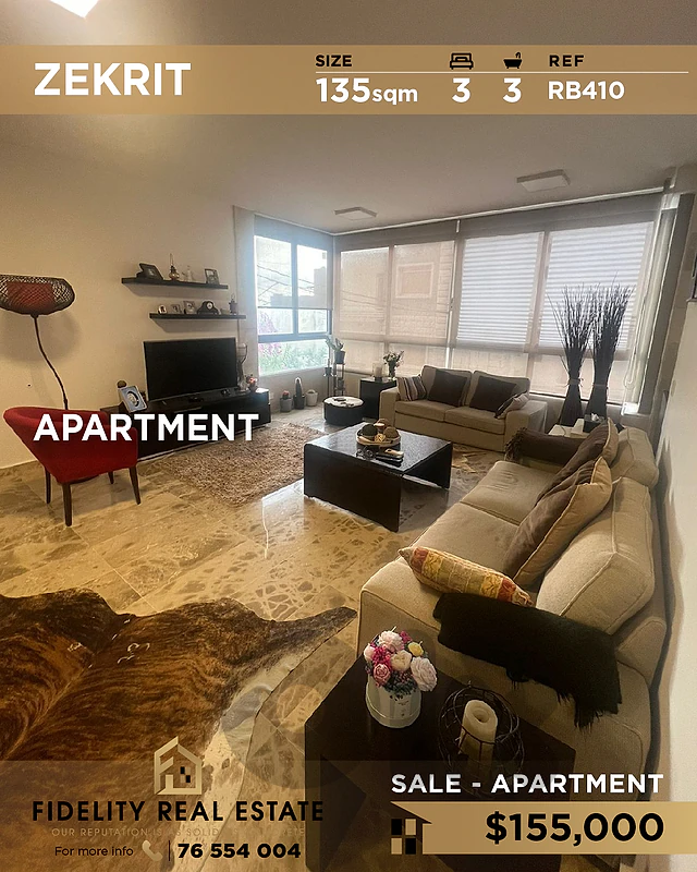 Apartment for sale in Zekrit RB410 شقة للبيع في زكريت