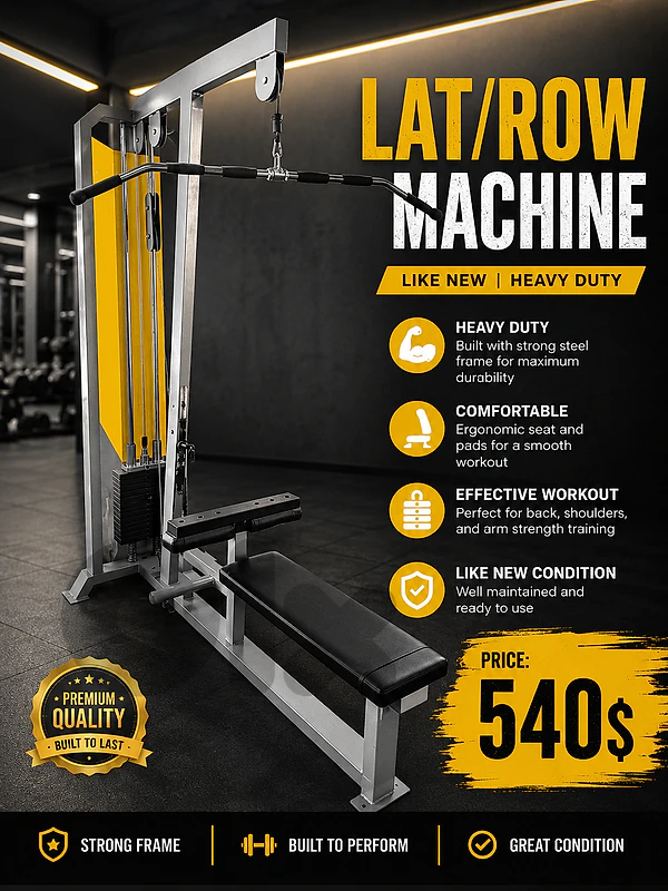 Lat/row like new heavy duty 540$