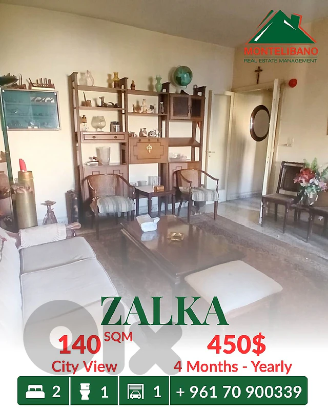 140 sqm Apartment For Rent in Zalka زلقا