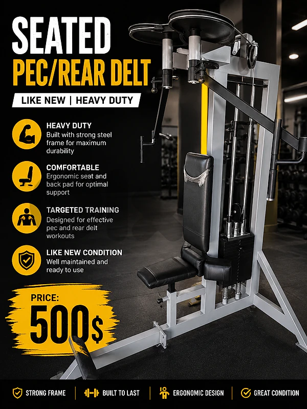 Seated pec/rear delt like new heavy duty 500$