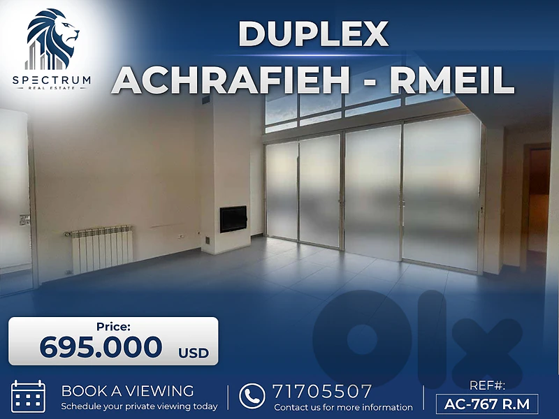 SPACIOUS DUPLEX IN ACHRAFIEH PRIME | TERRACE | 3 MASTER BEDS | AC-767
