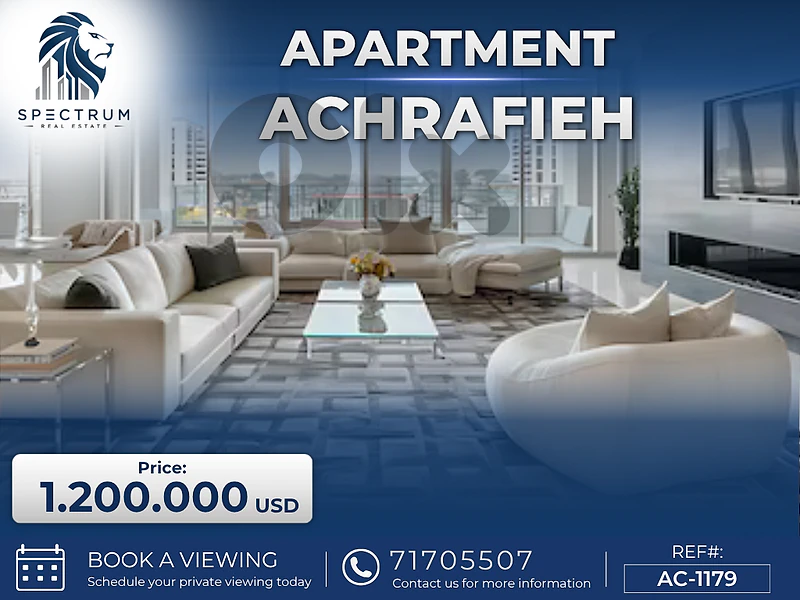 SPACIOUS APT IN ACHRAFIEH PRIME | 300SQ | 3 MASTER BEDS | AC-1179 I.T