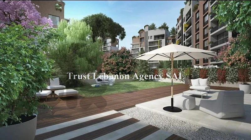 Apartment for rent in Mansourieh with terrace and garden 80 Sqm