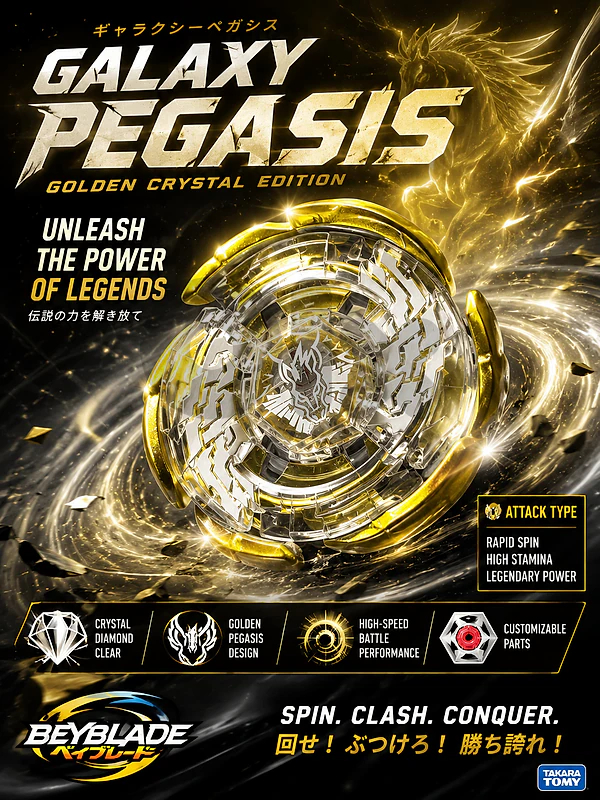 Takara Tomy Golden Galaxy Pegasis Beyblade Limited Edition
