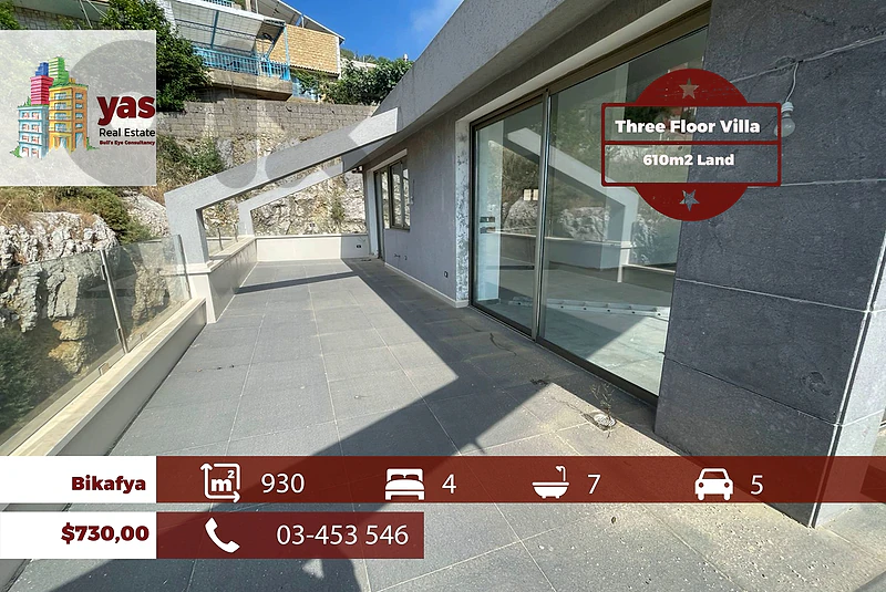 Bikfaya/Chwaya 930m2 | 610m2 Land | 300m2 Garden | Villa | TCH