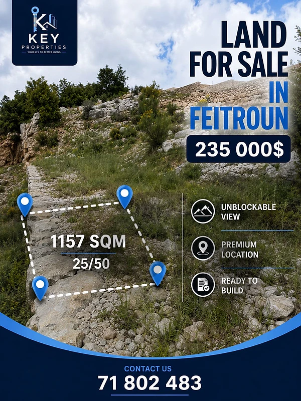 Land for sale in Feitroun أرض للبيع في فيطرون