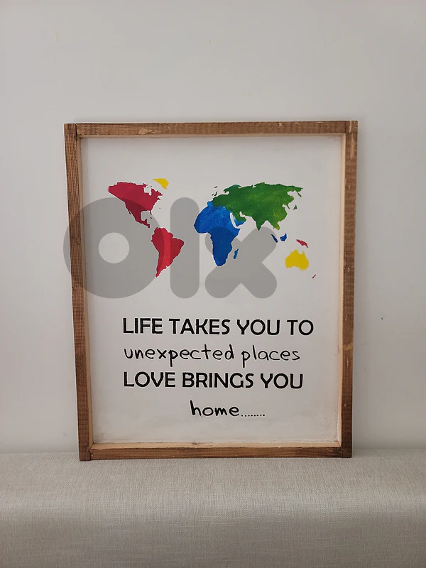 wood sign / romantic quote 47×57cm