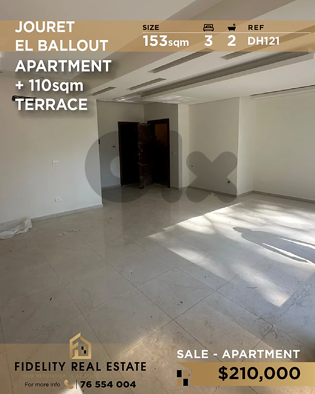 Apartment for sale in Jouret el Ballout DH121 شقة للبيع في جورة البلوط