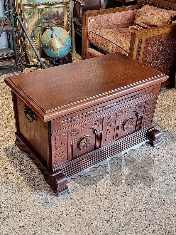 antique solid wood trunk chest box