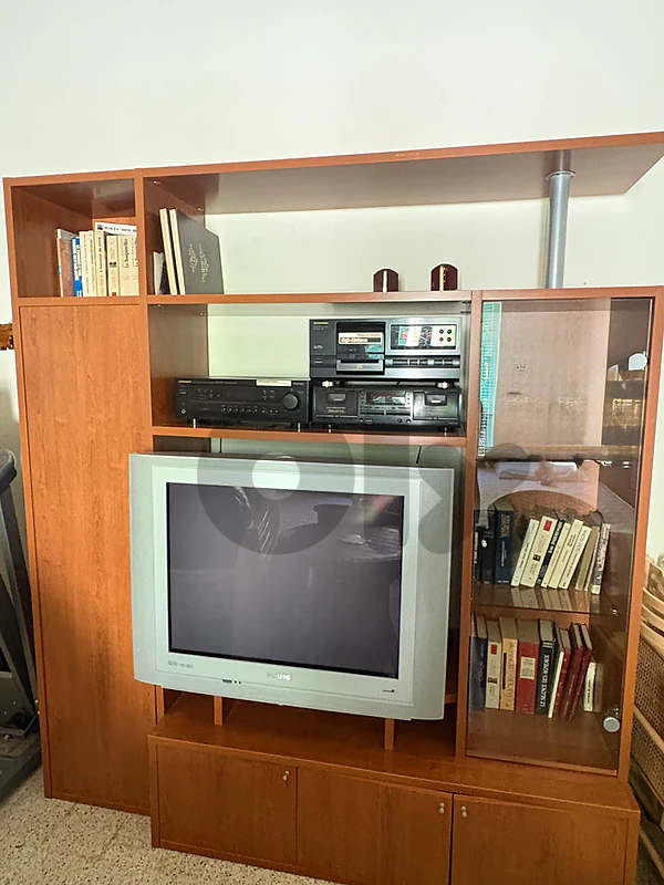 Solid Wood TV Cabinet & Library Unit – Good Condition