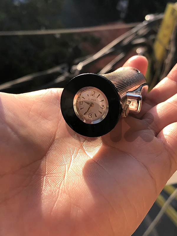 lighter with clock manual watch Ronson made in England  1960