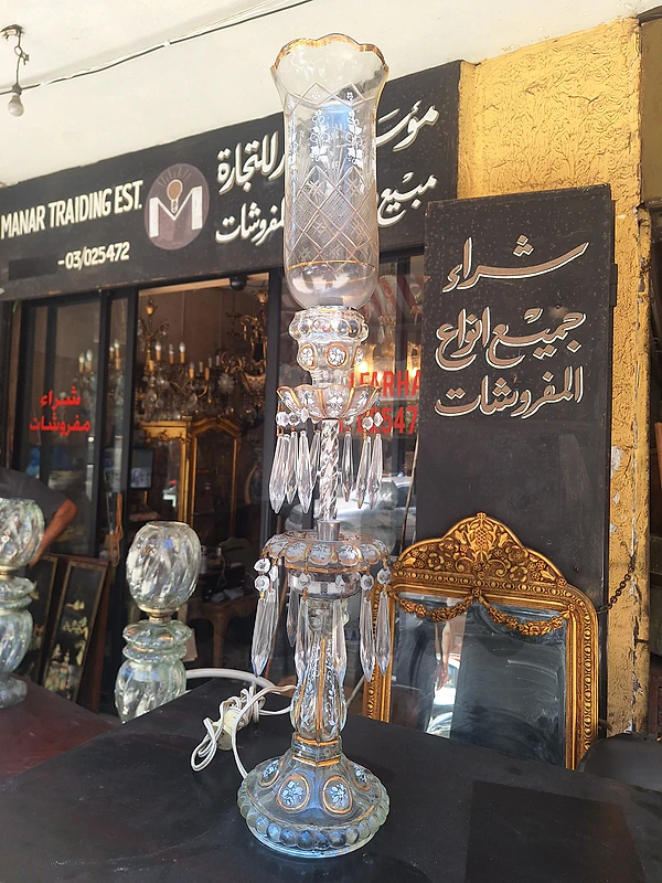 لمبادير  كرستال تشيكي انتيك رائع جدا