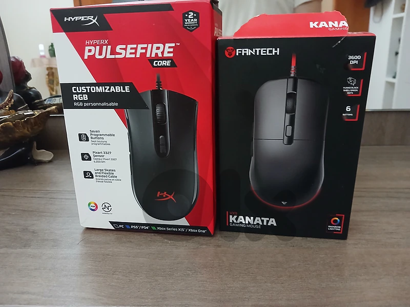 2 gaming mmouses , hyperx , fantech + free mouse jedel gaming mousepad