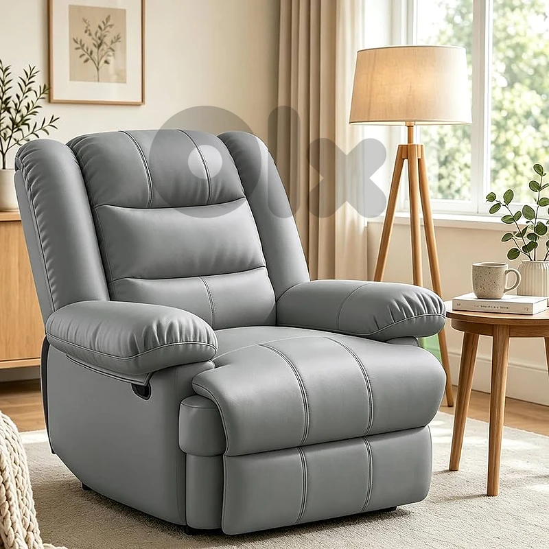 lazyboy recliner leather grey