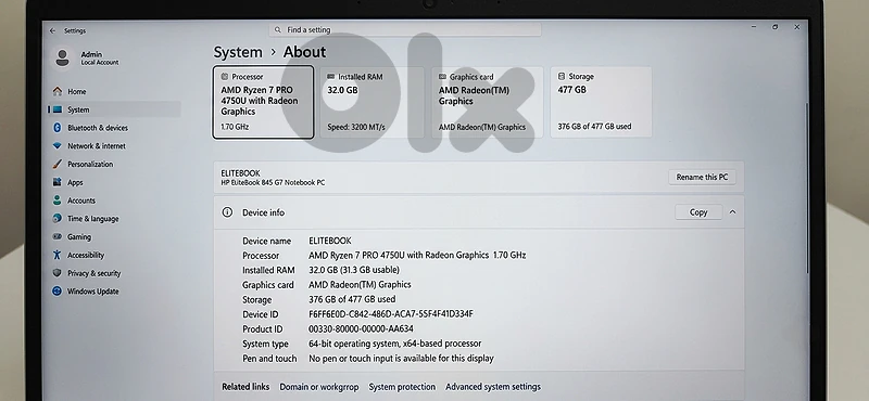 HP EliteBook 845 G7 | Ryzen 7 PRO (8 Cores) | 32GB RAM | 512GB SSD