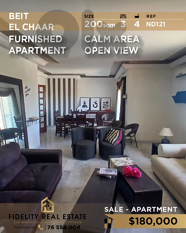 Apartment for sale in Beit El Chaar ND121 شقة  للبيع في بيت شعار