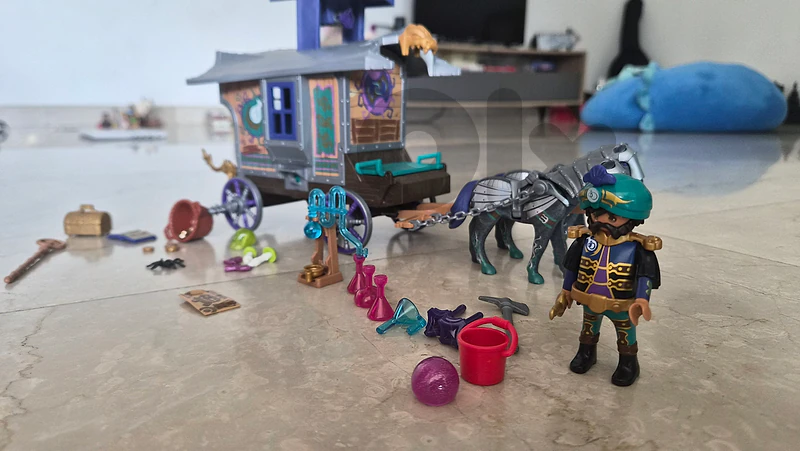 playmobil marchand et chariot