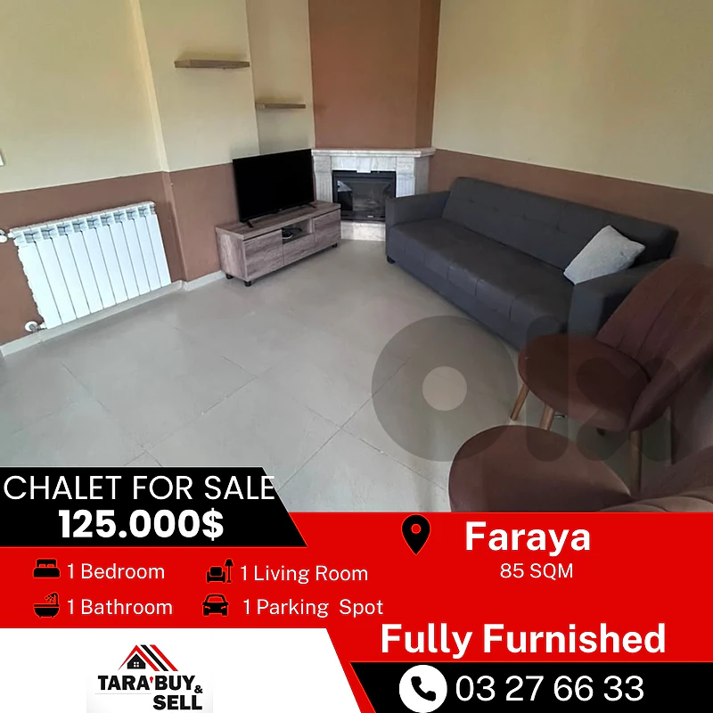Chalet 85m for sale in Faraya شقة للبيع في فاريا Chalet 85m for sale in Faraya شقة للبيع في فاريا