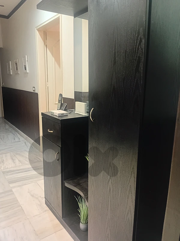 shoe storage with mirror and  coat and bag hanger