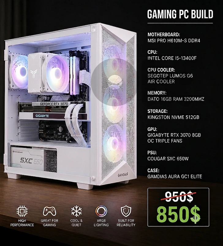 WHITE Gaming PC NEW *limited deal*
