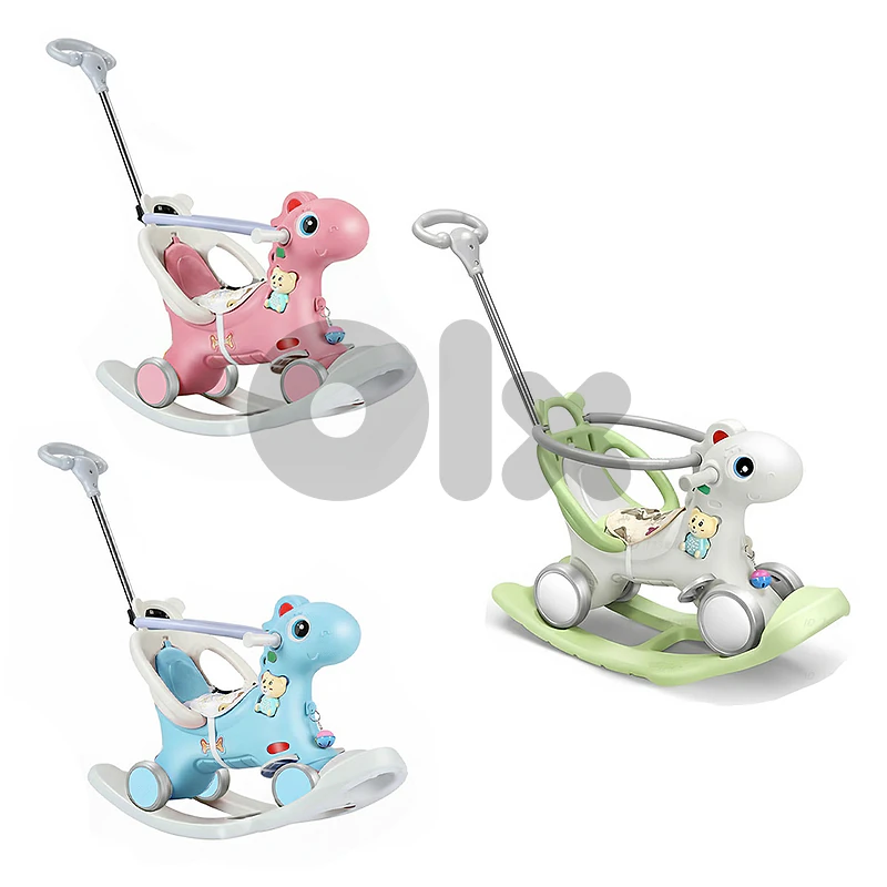 Push Plastic Rocking Horse Toy for Babies and Kids -حصان هزاز بلاستيكي