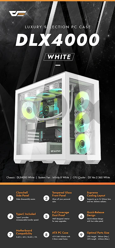 DarkFlash Dlx4000 White Edition Case