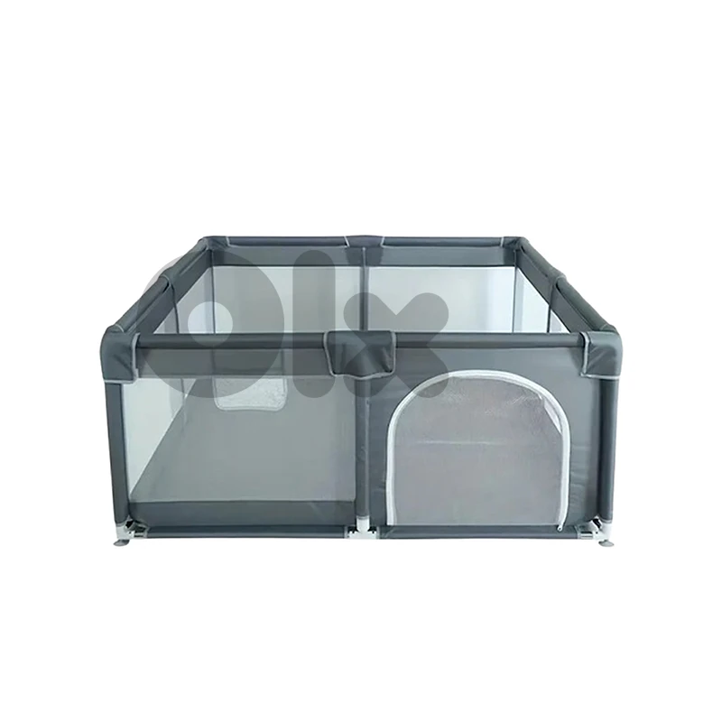 Grey Baby Playpen with Gate 120 x 120 CM - حاجز لعب للأطفال