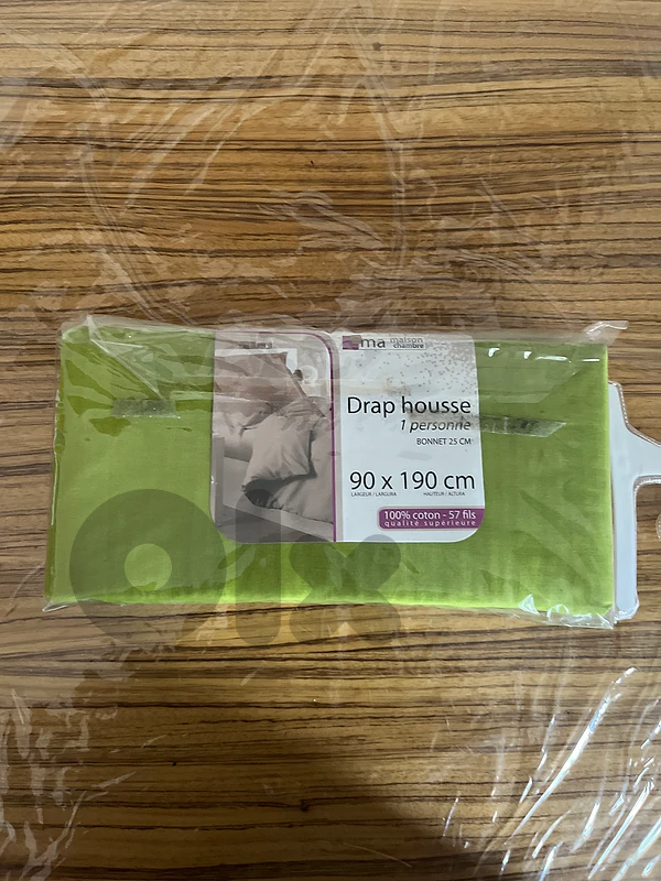 Ma Maison - 100% Cotton Single Fitted Sheet – Pistachio Green 90 x 190