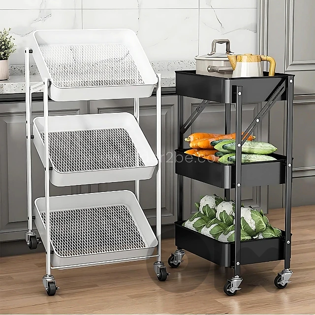 3-Tier Storage Cart | Space-Saving Organizer for Kitchen & Bath