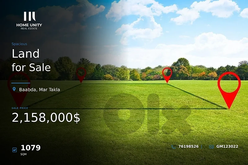 1,079 sqm Residential land for Sale, located in Mar Takla , Baabda