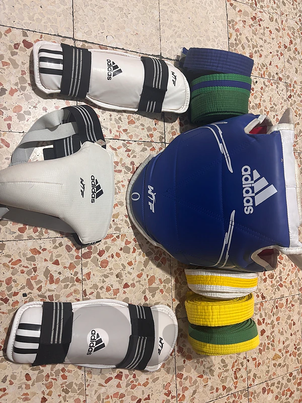 taekwondo protections , costume ,and belts