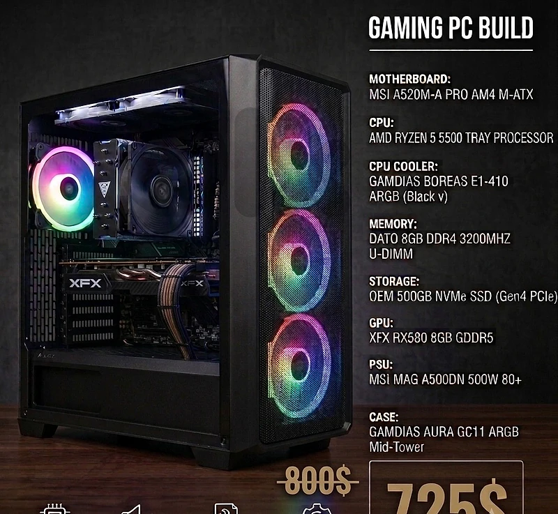 Custom Gaming PC build BLACK