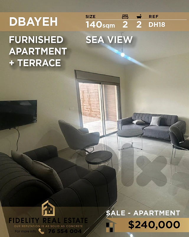 Apartment for sale in Dbayeh DH18 شقة  للبيع في ضبية