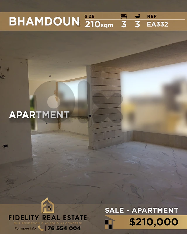 Apartment for sale in Bhamdoun EA332 شقة للبيع في بحمدون