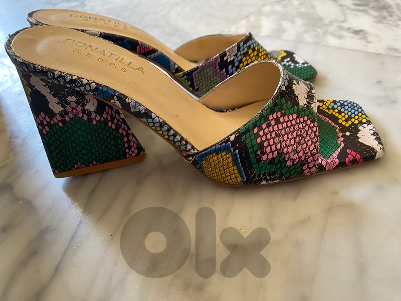 Snake multicolor heels