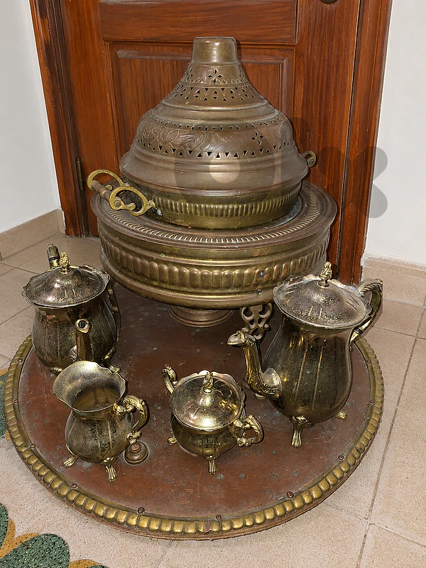طقم سماور نحاس أحمر أنتيك Antique Solid Copper Samovar Set