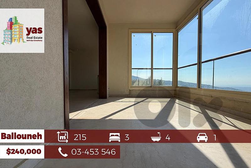 Ballouneh 215m2 | 25m2 Terrace | High-end | Sea view | Prime Location Ballouneh 215m2 | 25m2 Terrace | High-end | Sea view | Prime Location