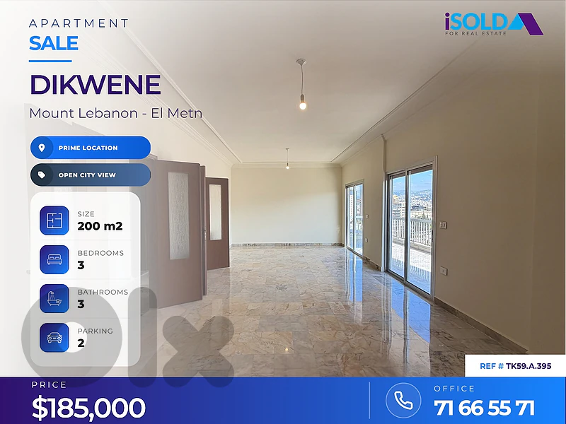 A 200 m2 apartment for sale in Dikwene