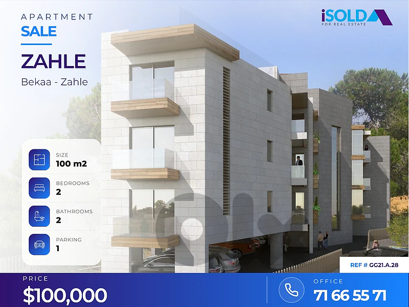 100m² Apartment for Sale in Zahle | Under Construction & Payment Facil