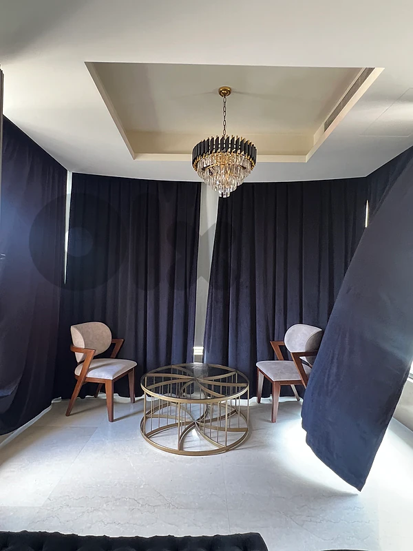 Black blackout curtains set