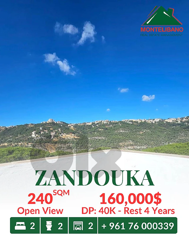 240 sqm Apartment For Sale in Zandouka زندوقة with Installment Plan