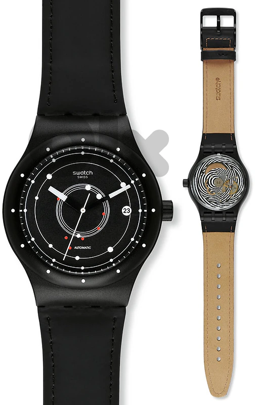 Swatch watch automatic limited black with white all original and strap original Swiss made Switzerland