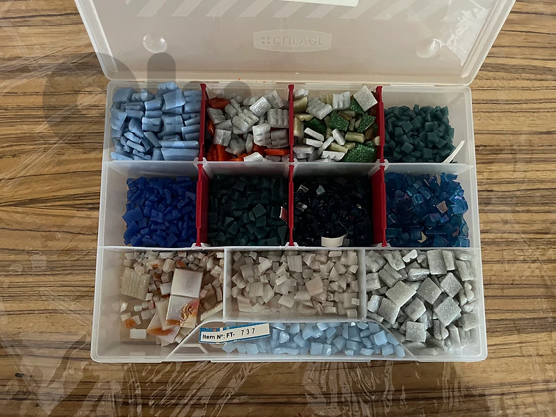 Multi-Color Glass Mosaic Tile Craft Supply Set without the Organizer